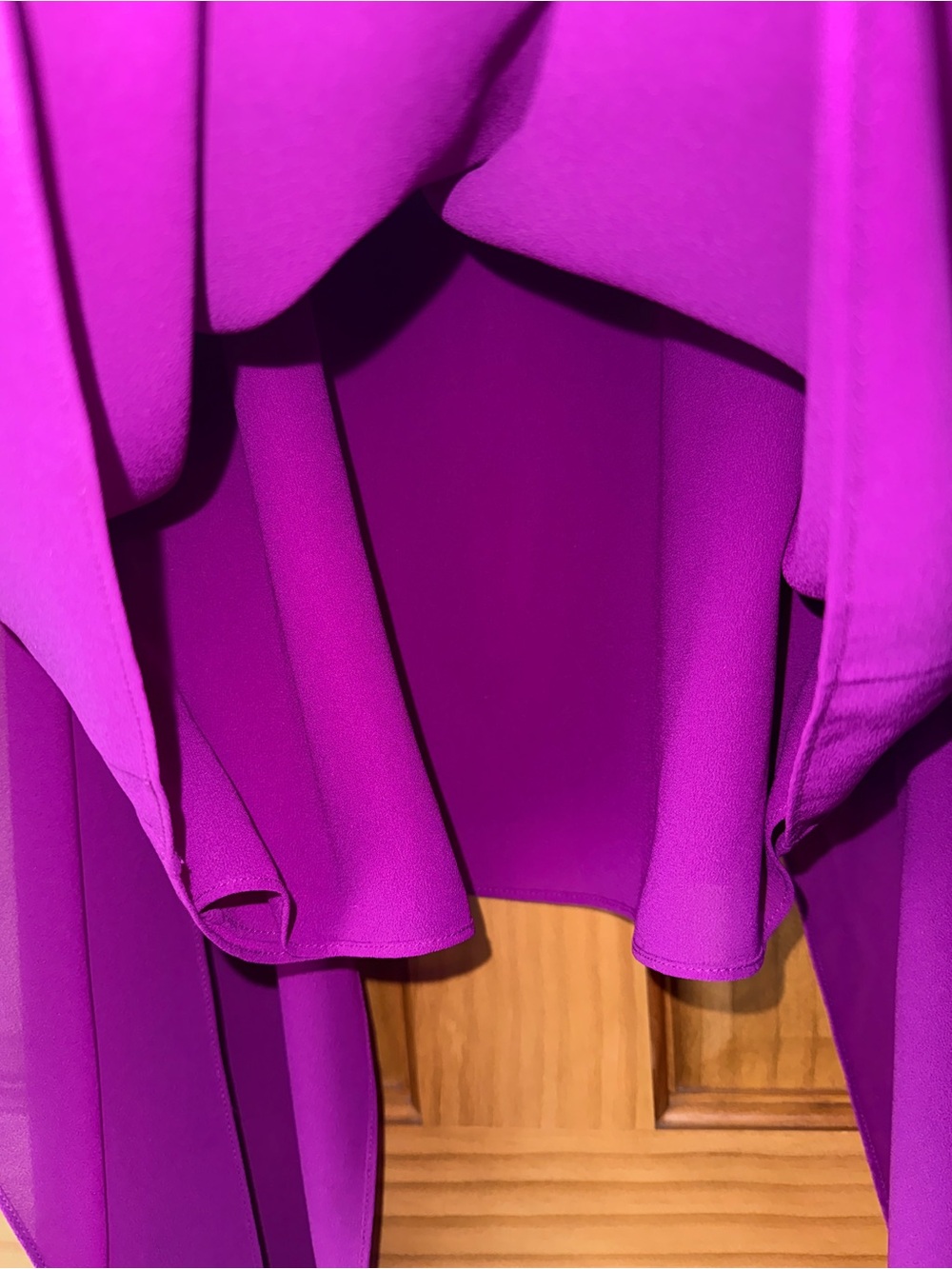 Belle Badgley Mischka Magenta Chiffon Tiered Cocktail Sheath Dress-10-EC - Picture 8 of 14